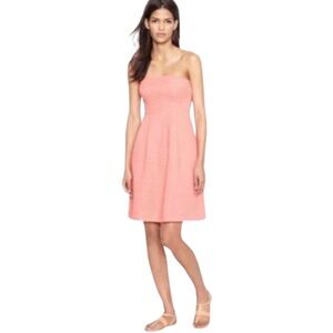 J. CREW Pink Seersucker Strapless Dress